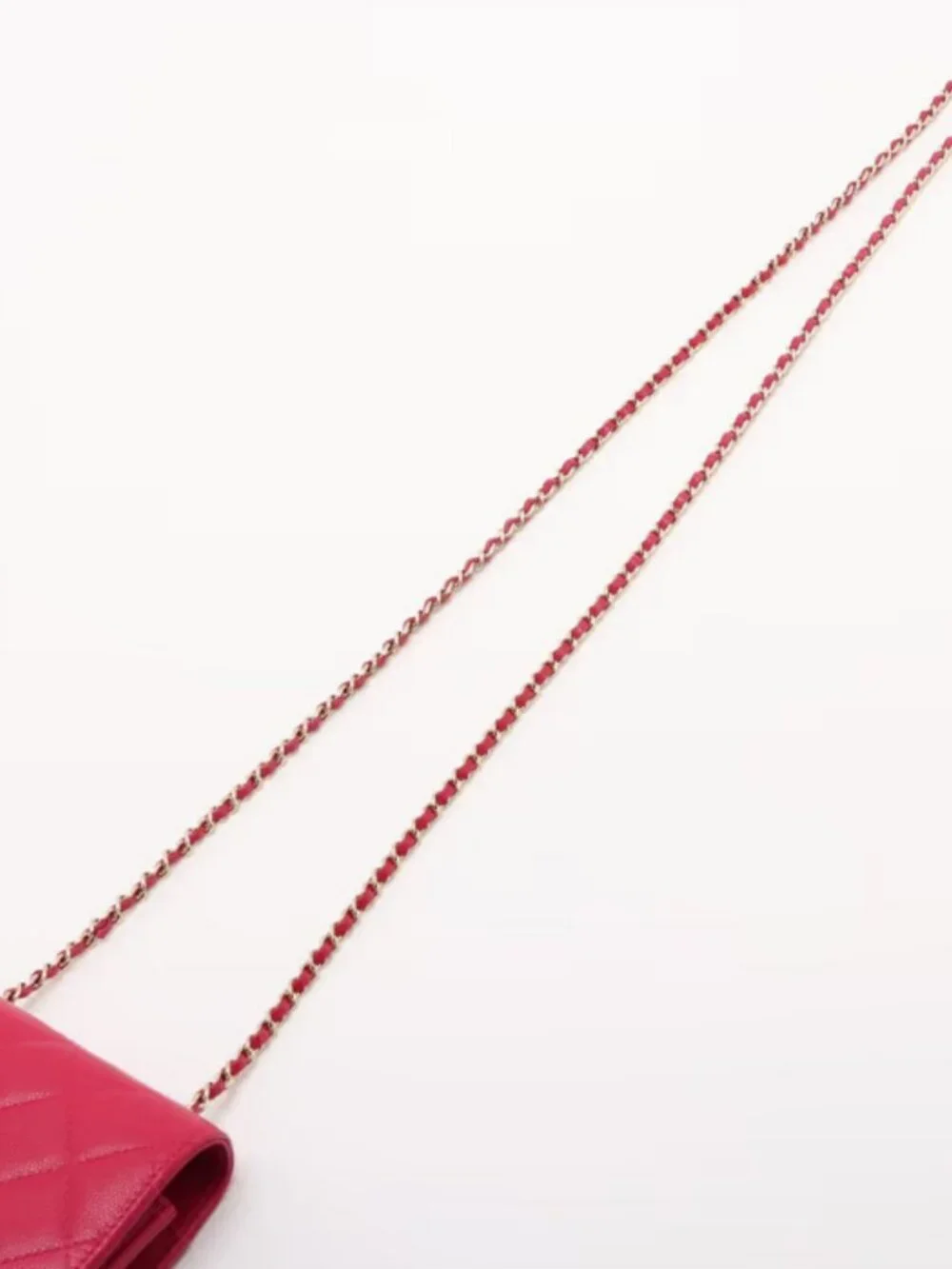 Chanel CC Logo Matelasse Caviar Skin Chain Phone Case Bag Hot Pink - Picture 5 of 9